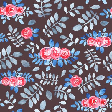 Suluboya çiçek deseni