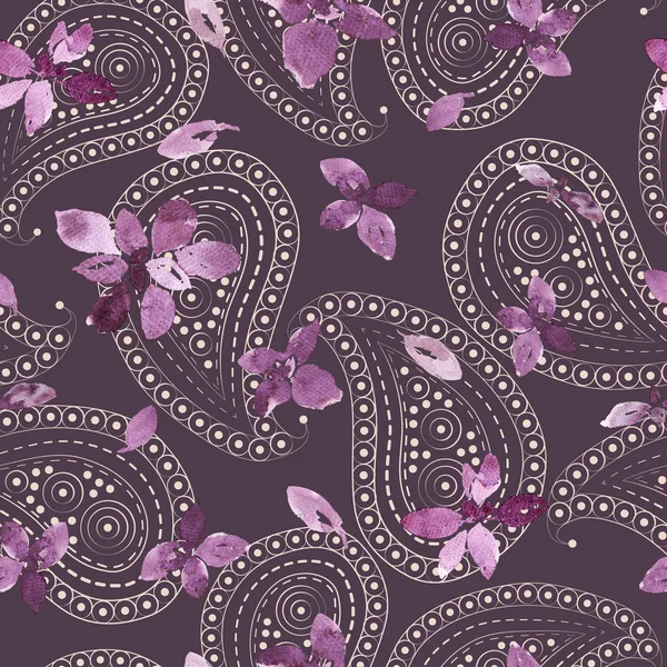 Basil and paisley pattern — Stock Photo, Image