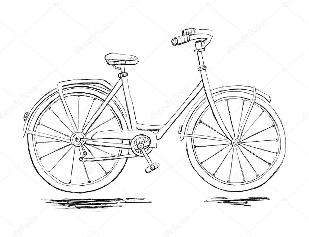 Graphic sketch of bicycle