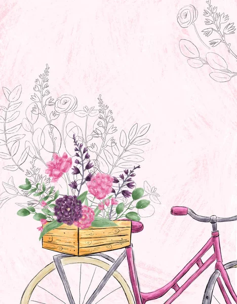 Plantilla en blanco con bicicleta Imagen De Stock