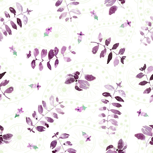 Basil and paisley pattern — Stock Photo, Image