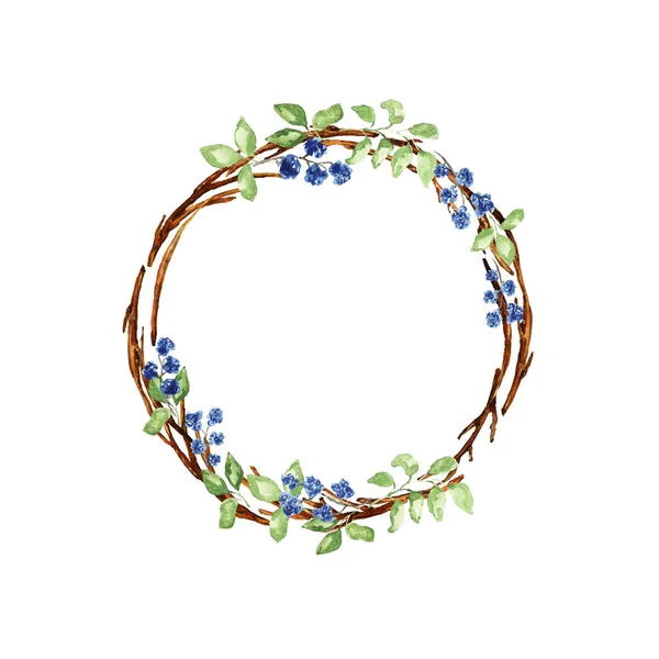 Watercolor christmas wreath — Stock Photo, Image