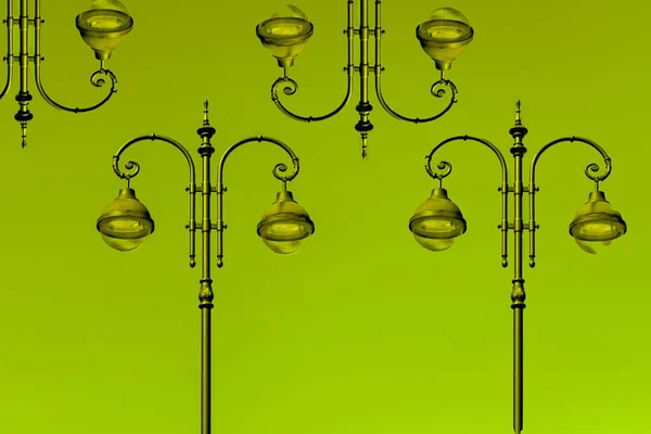 Вулична Лампа Зеленому Фоні — стокове фото