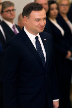 Varşova, Polonya - Ağustos 2016 - Andrzej Duda - Polonya Cumhurbaşkanı 