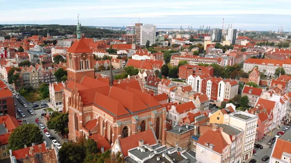 Гданськ, Польща 09.15.2019 St. Johns Church, Gdansk Aerial — стокове фото