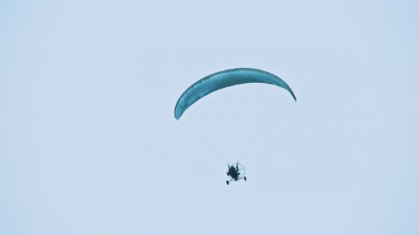 패러 레이터 탄 뎀 활공과 하늘을 날고 있다. 복사 공간 — 비디오
