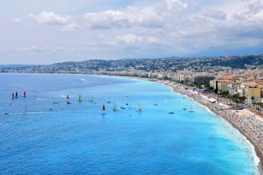 Nice, Fransa kıyılarının panoramik manzarası