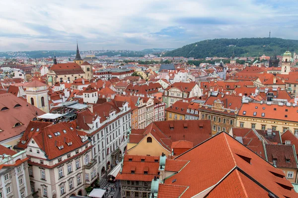 Panorama Prague Cloudy Summer Day — Stock Photo, Image