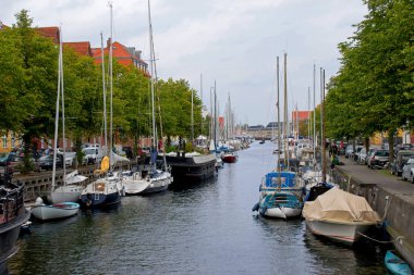 Kopenhag, Danimarka 'da tekneli resim kanalı