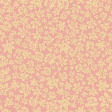 Vektör sarı nergisler pembe pürüzsüz desenli arkaplan