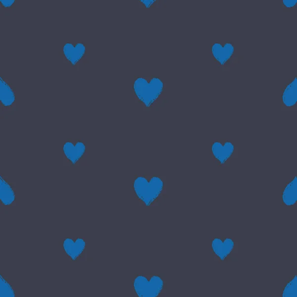 Modèle sans couture de coeurs bleu dessiné à la main vectoriel — Image vectorielle