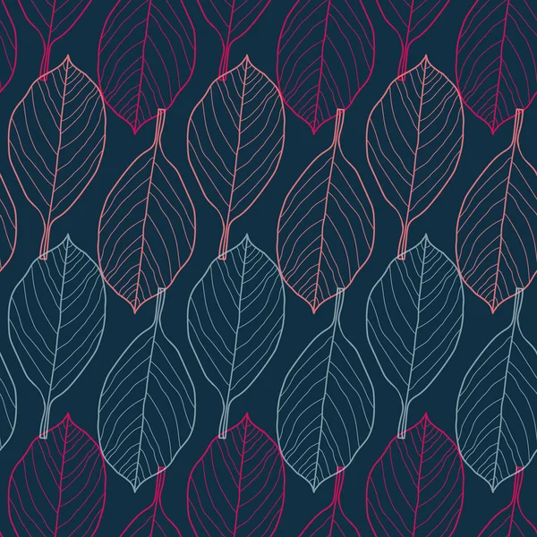 Векторне рожеве сіре листя темний безшовний візерунок — стоковий вектор