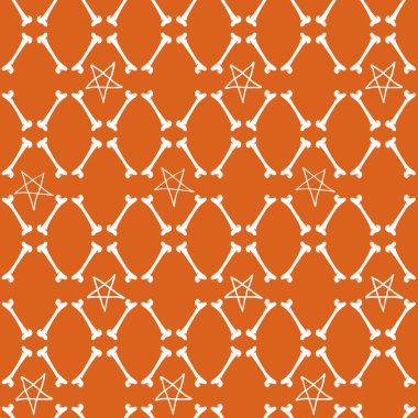 Vektör beyaz kemikler, turuncu, pürüzsüz desen.