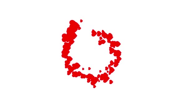 Kleines rotes Herz in radialer Form, vertikal eingestellt für Social Media Story — Stockvideo