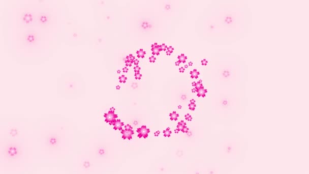 Flores cor-de-rosa em forma de círculo formação, para casamento, namorados, ou qualquer finalidade — Vídeo de Stock