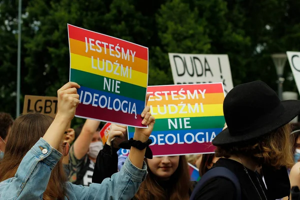 Lublin Lubelskie Polonia Junio 2020 Manifestación Electoral Del Presidente Polonia — Foto de Stock