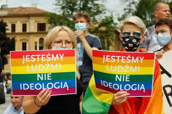 Lublin Lubelskie Polonia Junio 2020 Manifestación Electoral Del Presidente Polonia — Foto de Stock