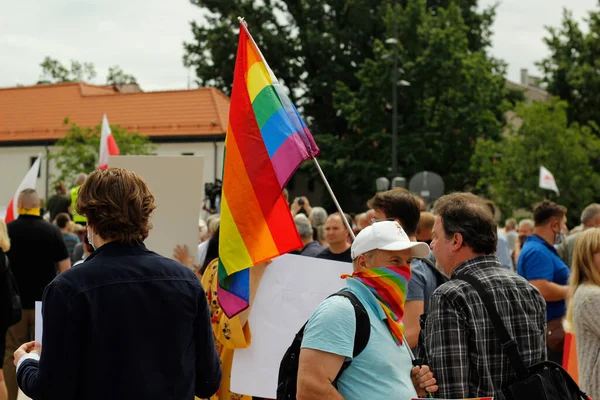 Люблін Любелскі Польща Червня 2020 Виборчий Мітинг Президента Польщі Анджея — стокове фото