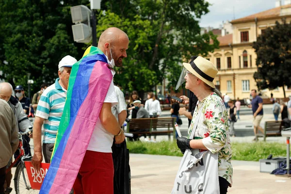 Люблін Любелскі Польща Червня 2020 Виборчий Мітинг Президента Польщі Анджея — стокове фото