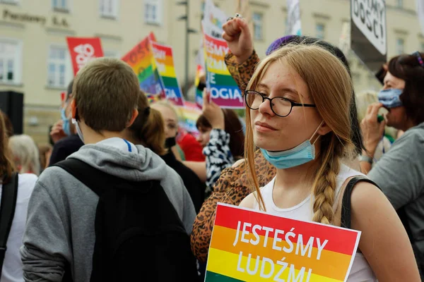 Lublin Lubelskie Polen Juni 2020 Verkiezingsrally Van President Andrzej Duda — Stockfoto