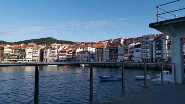 Vue Sur Port Lekeitio Tôt Matin Par Une Journée Ensoleillée — Video