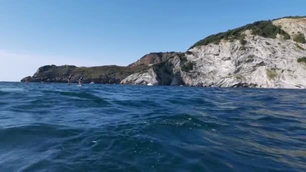 Výhled Kantábrijské Pobřeží Moře Slunečného Letního Dne — Stock video