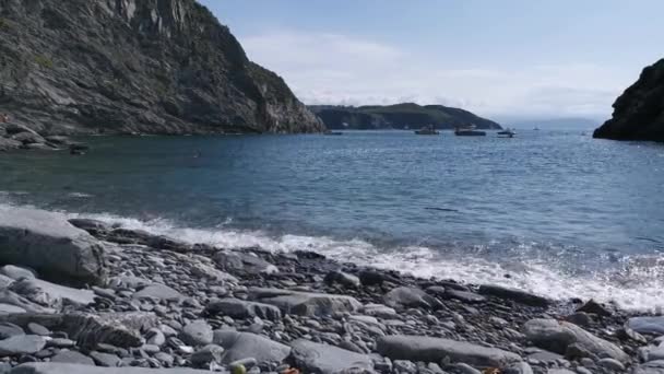 Výhled Kantábrijské Pobřeží Moře Slunečného Letního Dne — Stock video