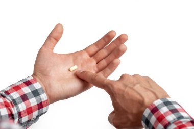 hap el beyaz arka plan üzerinde mans