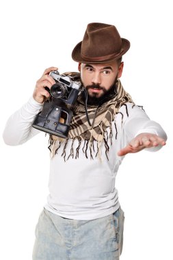 retro kamera ile fotoğrafçı