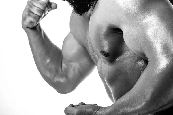男性健美运动员显示肌肉身体. — 图库照片