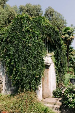 Botanik bahçesinde güzel eski taş ev