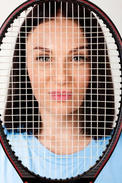 Tennisspielerin mit Tennisschläger — Stockfoto