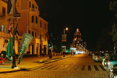 Batum, Gürcistan - 11 Eylül 2018: Gece Batum şehir merkezi