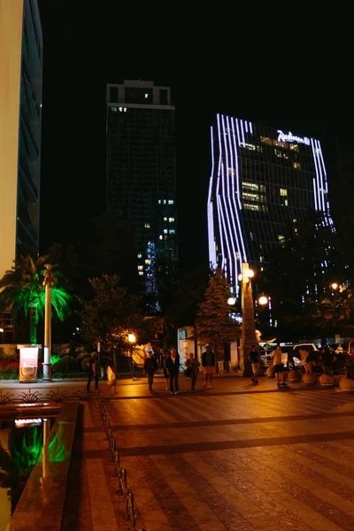 BATUMI, GEORGIA - September 11, 2018: Batumi city center at night — Stock Photo, Image