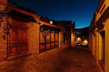 Night view of old city of Tbilisi clipart