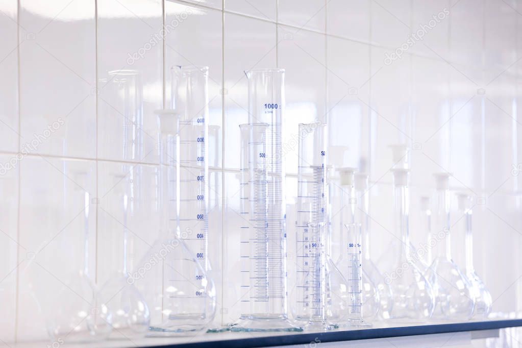Different laboratory glassware.