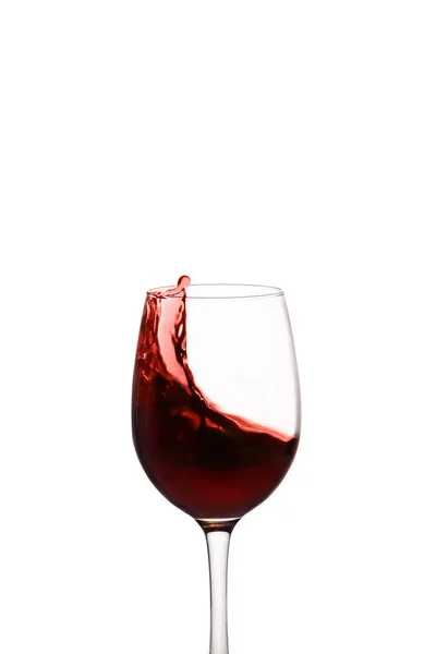 Stänk av rött vin i glas — Stockfoto