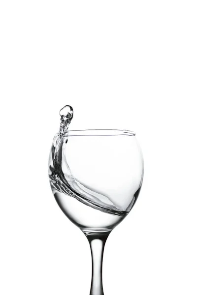 Splash of water in wineglass — Stock Photo, Image