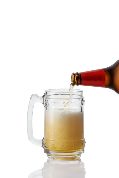 Glass of beer on white background — Stock Photo, Image