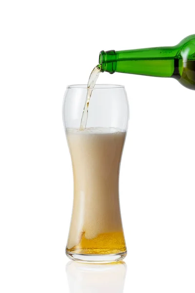 Glass of beer on white background — Stock Photo, Image