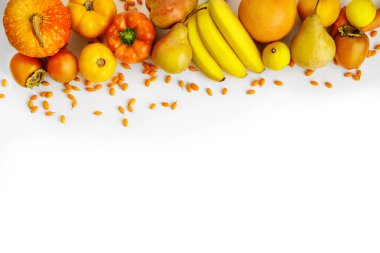 Sonbahar sarısı, turuncu sebze ve meyveler