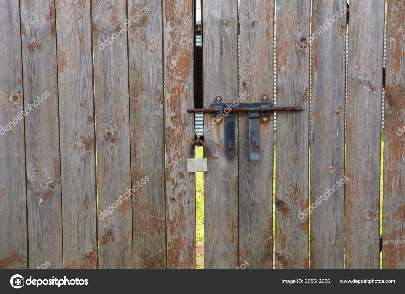 Fence Gate Lock Bolt Stock Photo