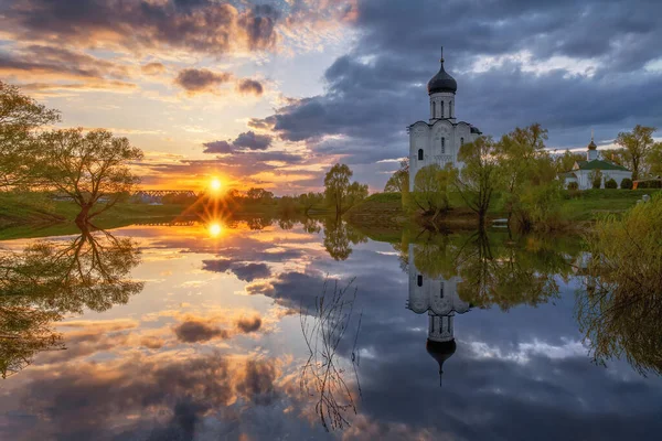 Orthodox Church Pokrova Nerli Golden Ring Russia Vladimir — Stock Photo, Image