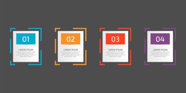 Grafikler, tablolar, diyagramlar, iş seçenekleri veya internet için bilgi grafikleri tasarım şablonu ögesi. Dört seçeneği olan yaratıcı bir kavram, adımlar ya da süreçler. Bir strateji, iş akışı veya takım çalışması gösterebilir.