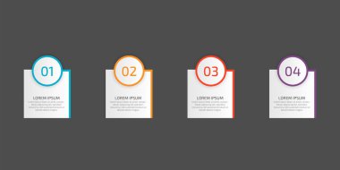 Grafikler, tablolar, diyagramlar, iş seçenekleri veya internet için bilgi grafikleri tasarım şablonu ögesi. Dört seçeneği olan yaratıcı bir kavram, adımlar ya da süreçler. Bir strateji, iş akışı veya takım çalışması gösterebilir.