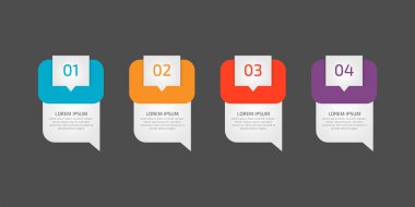 Grafikler, tablolar, diyagramlar, iş seçenekleri veya internet için bilgi grafikleri tasarım şablonu ögesi. Dört seçeneği olan yaratıcı bir kavram, adımlar ya da süreçler. Bir strateji, iş akışı veya takım çalışması gösterebilir.