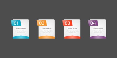Grafikler, tablolar, diyagramlar, iş seçenekleri veya internet için bilgi grafikleri tasarım şablonu ögesi. Dört seçeneği olan yaratıcı bir kavram, adımlar ya da süreçler. Bir strateji, iş akışı veya takım çalışması gösterebilir.