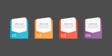 Grafikler, tablolar, diyagramlar, iş seçenekleri veya internet için bilgi grafikleri tasarım şablonu ögesi. Dört seçeneği olan yaratıcı bir kavram, adımlar ya da süreçler. Bir strateji, iş akışı veya takım çalışması gösterebilir.