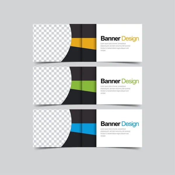 Set Abstract Corporate Business Banner Modern Simple Style Vector Illustration — Stock Vector