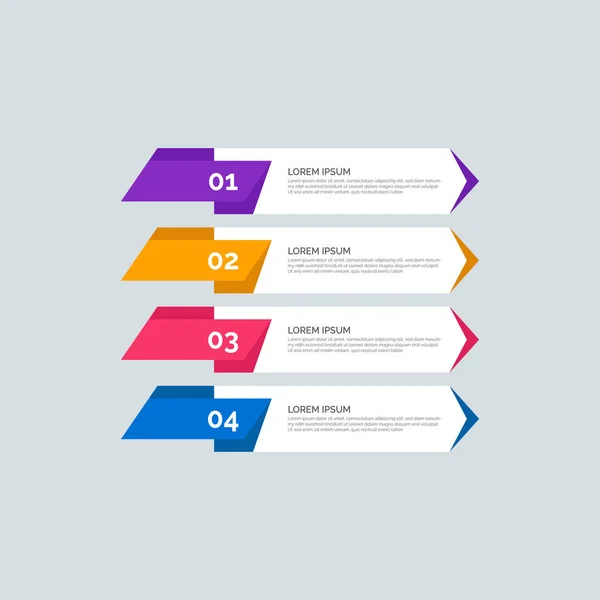 Moderní Info Grafická Šablona Pro Podnikání Čtyřmi Kroky Multi Color — Stockový vektor